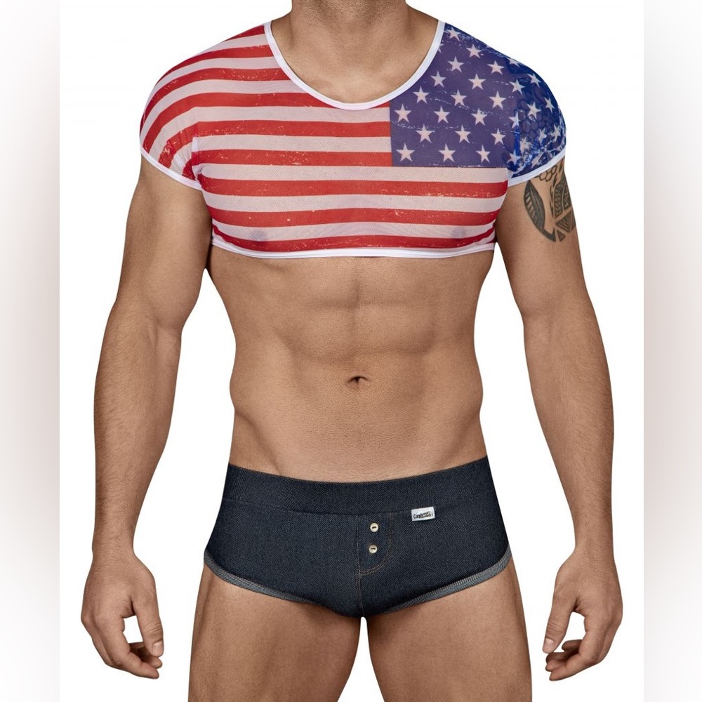 American Crop-Top Two piece set Color Multi-colored